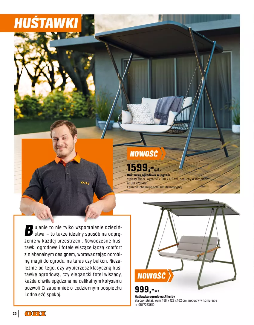 Gazetka promocyjna Obi - Gazetka OBI - ważna 09.04 do 30.09.2025 - strona 20 - produkty: Dzieci, Fotel, Huśtawka, Piec