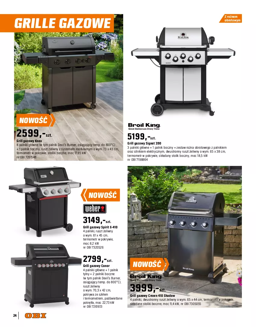 Gazetka promocyjna Obi - Gazetka OBI - ważna 09.04 do 30.09.2025 - strona 24 - produkty: Grill, Grill gazowy, Pokrywa, Stolik, Termometr