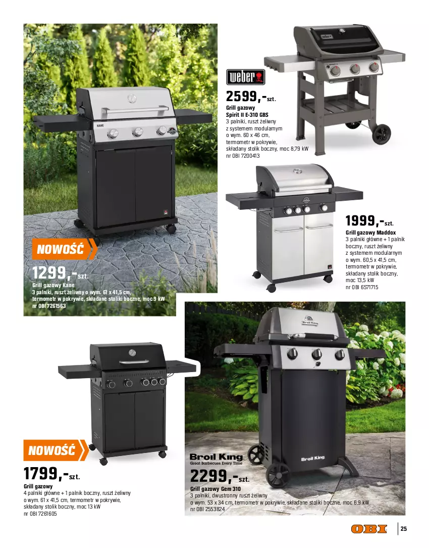 Gazetka promocyjna Obi - Gazetka OBI - ważna 09.04 do 30.09.2025 - strona 25 - produkty: Grill, Grill gazowy, Pokrywa, Stolik, Termometr
