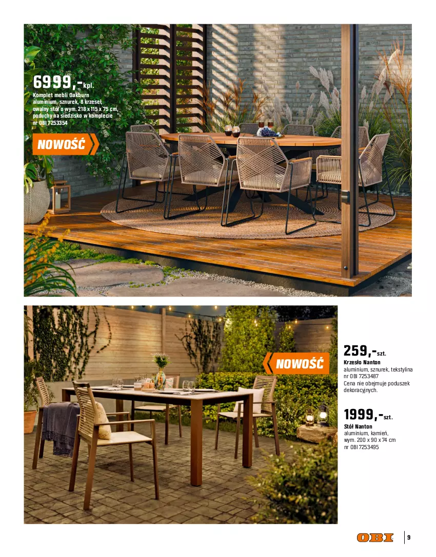 Gazetka promocyjna Obi - Gazetka OBI - ważna 09.04 do 30.09.2025 - strona 9 - produkty: Fa, Fotel, Krzesło, Meble, Siedzisko, Sofa, Stół, Sznurek