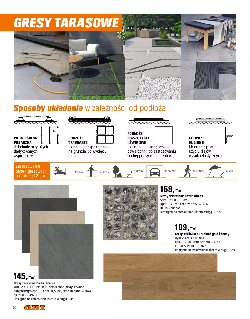 Gazetka promocyjna Obi - Gazetka OBI - ważna 09.04 do 30.09.2025 - strona 96 - produkty: Cement, Chodnik, Dove, Dzieci, Fa, Gres, Klej, Kosz, LG, Narożnik, Ogród, Por, Ser, Sok