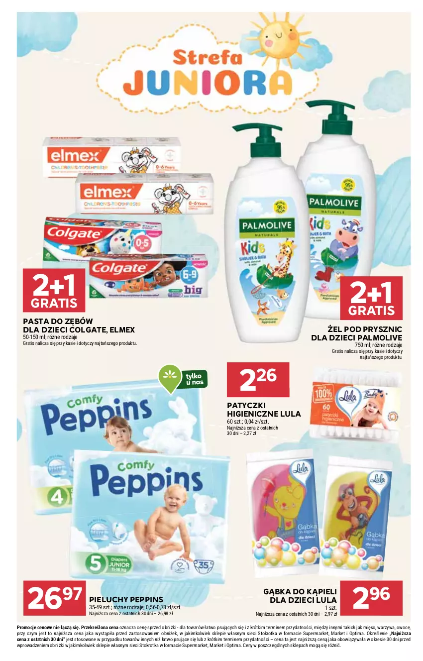 Gazetka promocyjna Stokrotka - Market - ważna 12.03 do 18.03.2026 - strona 27 - produkty: Colgate, Dzieci, Elmex, Gra, LG, Mięso, Optima, Owoce, Palmolive, Pasta do zębów, Pieluchy, Warzywa
