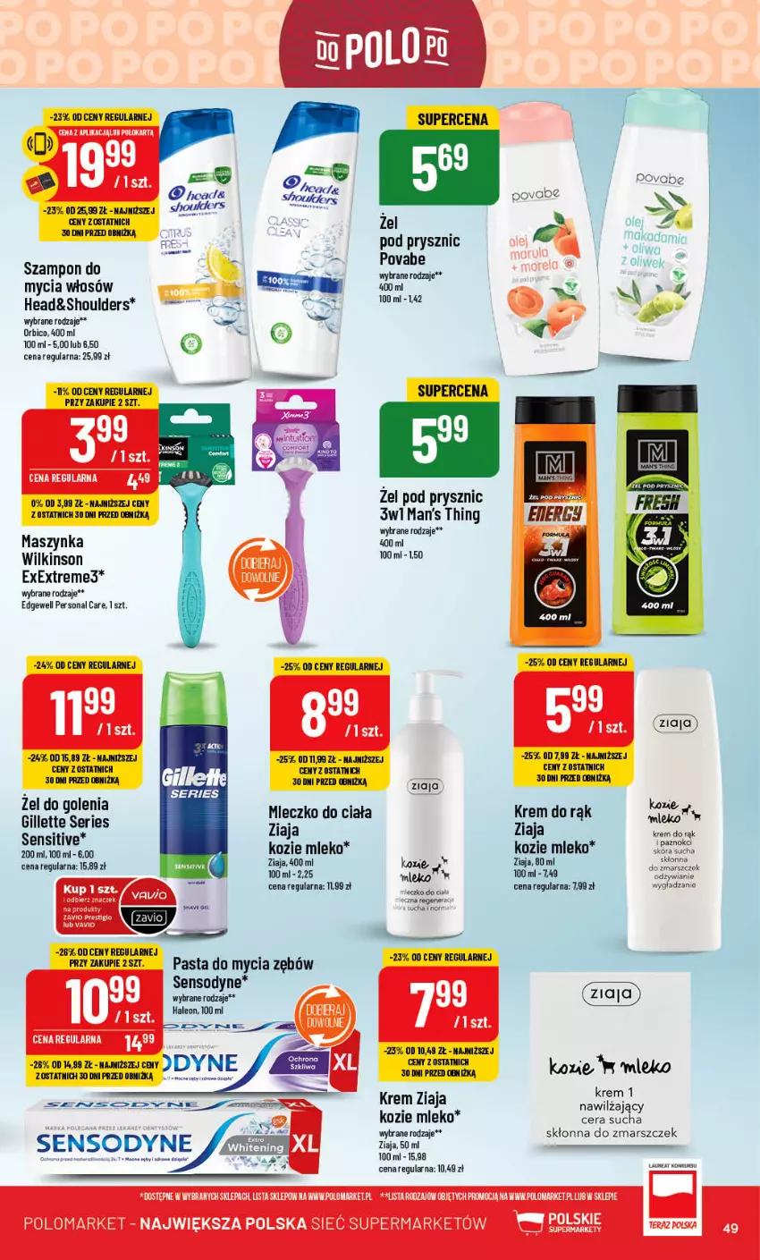 Gazetka promocyjna PoloMarket - Gazetka pomocyjna - ważna 06.09 do 12.09.2023 - strona 49 - produkty: BIC, Gillette, Krem do rąk, Laur, Leon, Mars, Maszynka, Mleczko, Mleczko do ciała, Mleko, Sensodyne, Ser, Szampon, Szynka, Ziaja