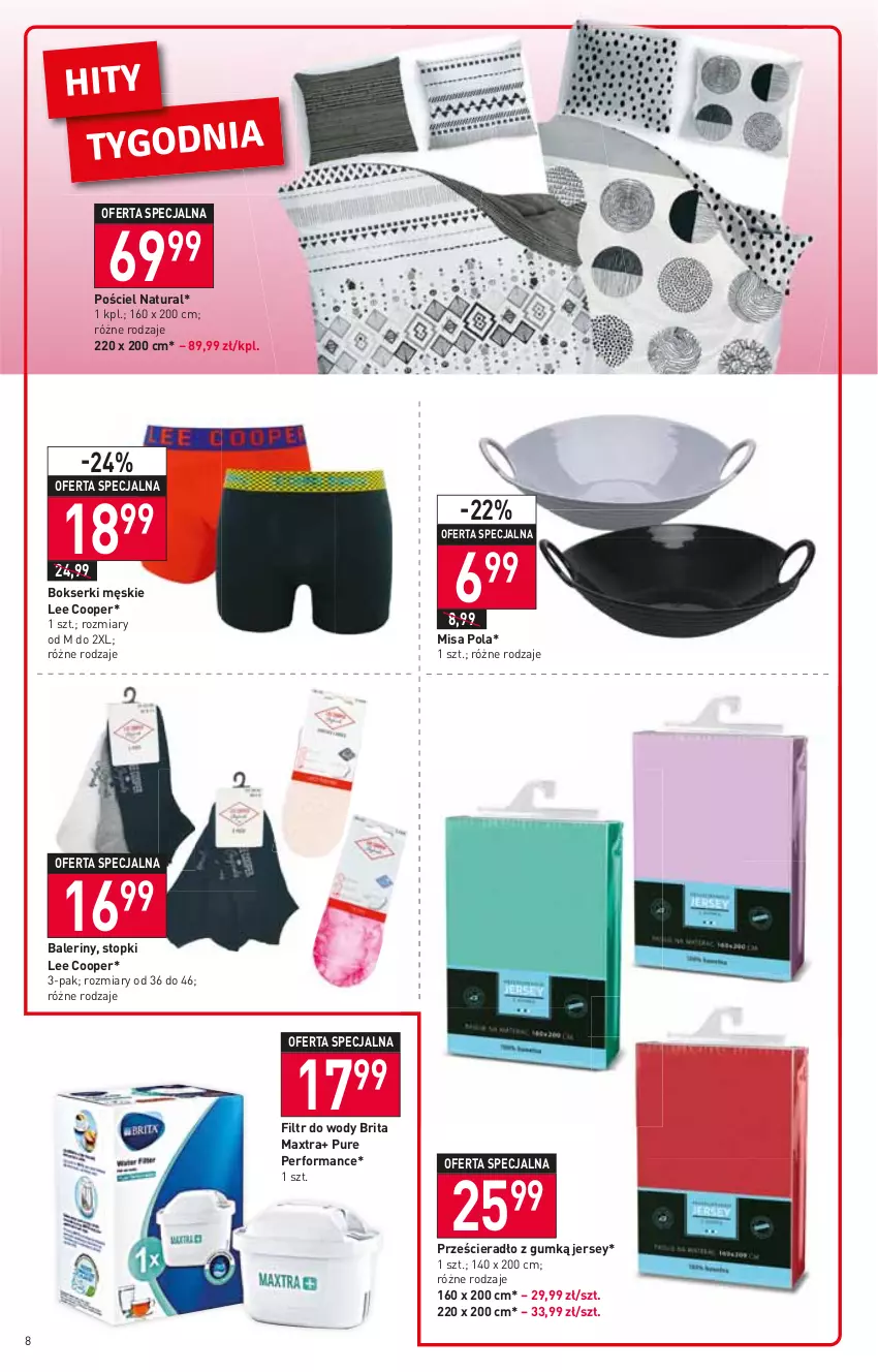 Gazetka promocyjna Stokrotka - Market - ważna 30.06 do 06.07.2022 - strona 8 - produkty: Baleriny, Bokserki, Brit, Brita, Brita Maxtra, Pościel, Prześcieradło, Pur, Ser, Top