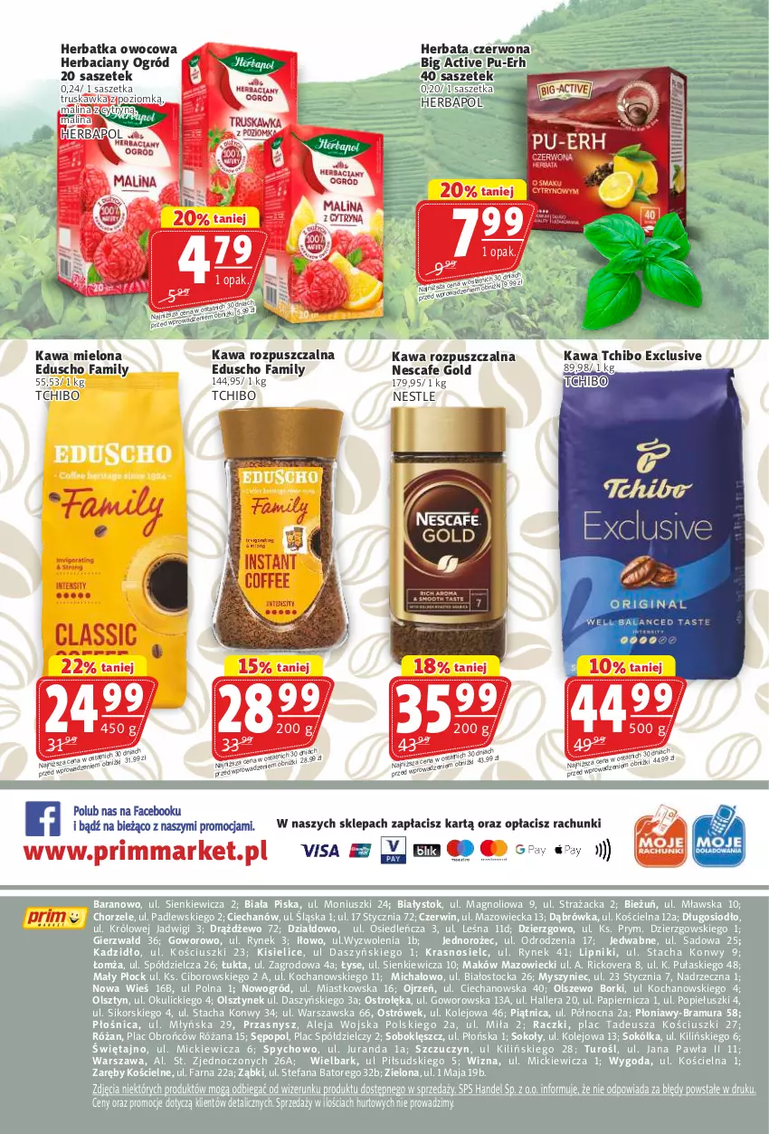 Gazetka promocyjna Prim Market - ważna 21.08 do 27.08.2025 - strona 16 - produkty: Fa, Herbapol, Herbata, Jednorożec, Kawa, Kawa mielona, Kawa rozpuszczalna, Kisiel, Koc, Mysz, Ogród, Olej, Papier, Piątnica, Róża, Sok, Sokół, Stock, Tchibo