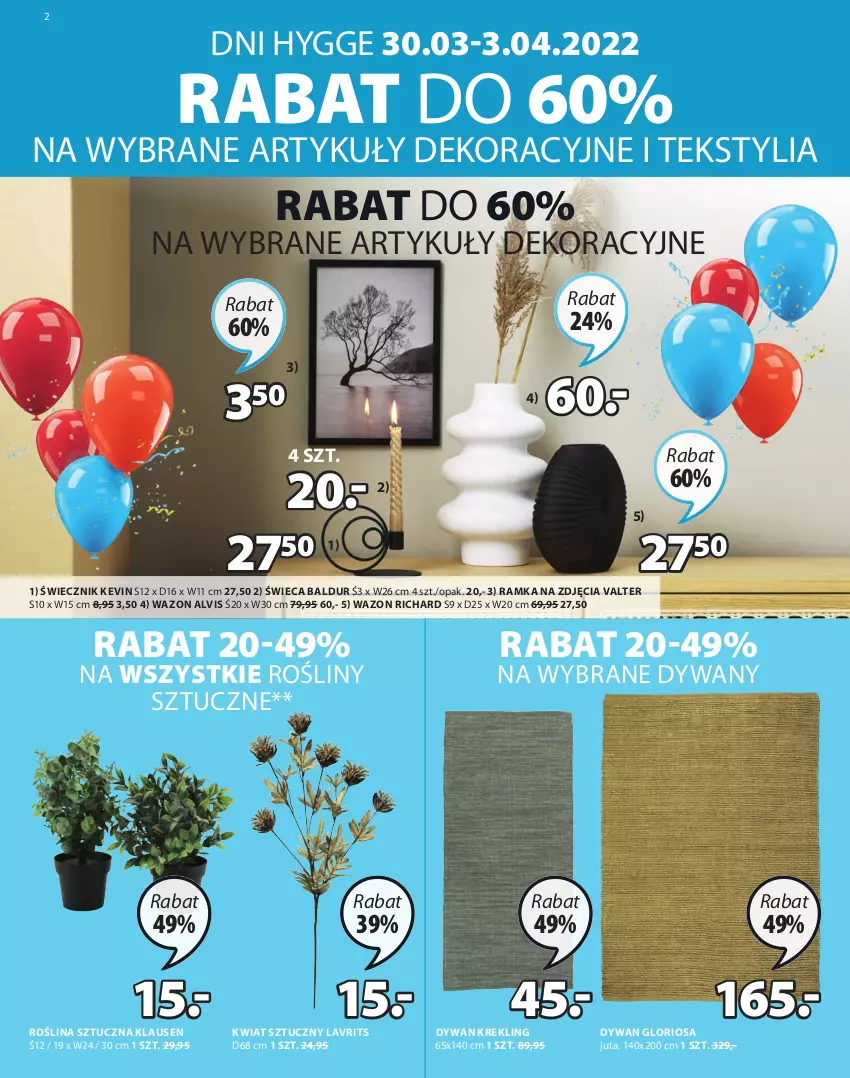 Gazetka promocyjna Jysk - Oferta tygodnia - ważna 30.03 do 11.04.2022 - strona 3 - produkty: Dywan, Ramka, Roślina sztuczna, Wazon