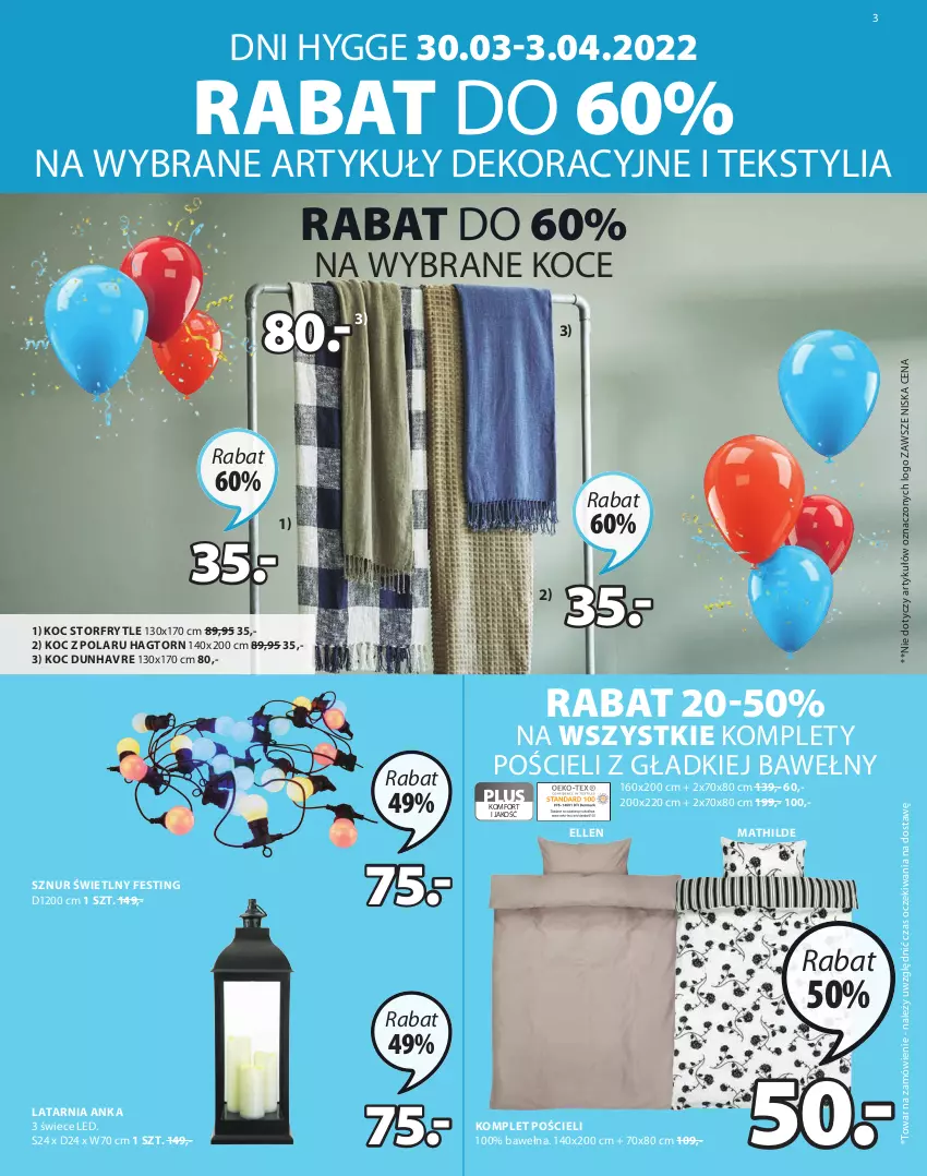 Gazetka promocyjna Jysk - Oferta tygodnia - ważna 30.03 do 11.04.2022 - strona 4 - produkty: Koc, Komplet pościeli, Latarnia, Pościel, Wełna