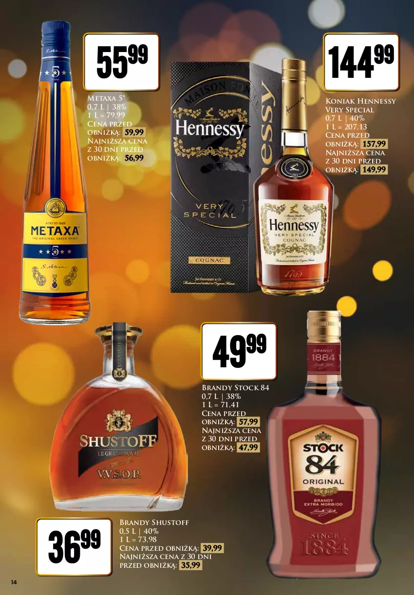 Gazetka promocyjna Dino - Katalog alkoholowy / maj 2024 - ważna 27.05 do 01.06.2024 - strona 14 - produkty: Brandy, Metaxa, Stock