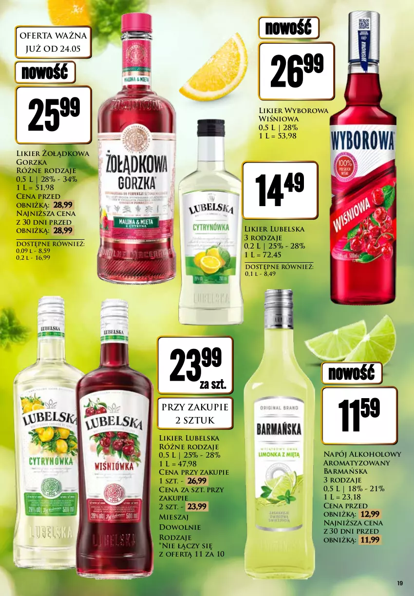 Gazetka promocyjna Dino - Katalog alkoholowy / maj 2024 - ważna 27.05 do 01.06.2024 - strona 19 - produkty: Likier, Napój, Wyborowa