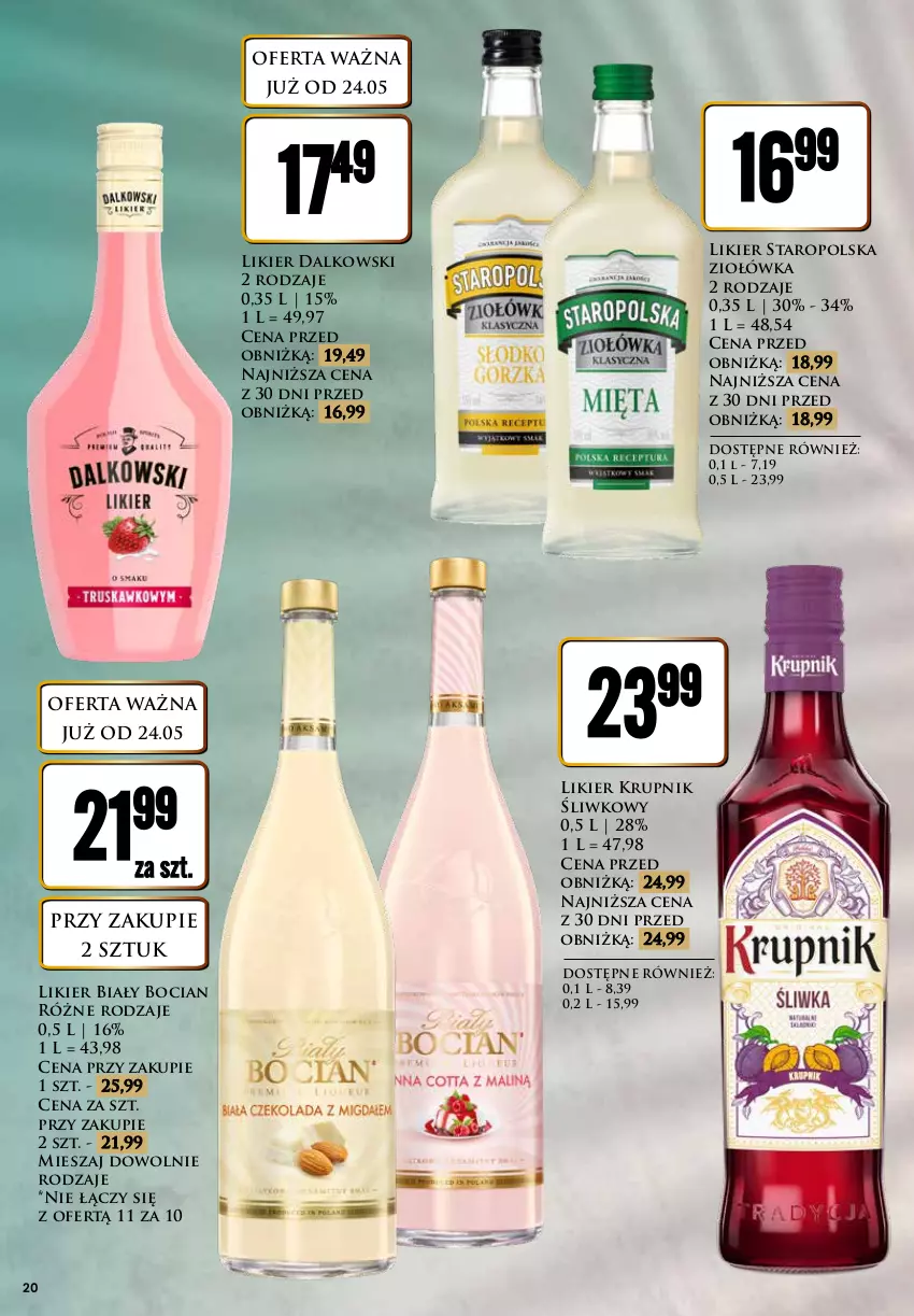 Gazetka promocyjna Dino - Katalog alkoholowy / maj 2024 - ważna 27.05 do 01.06.2024 - strona 20 - produkty: Biały Bocian, Krupnik, Likier