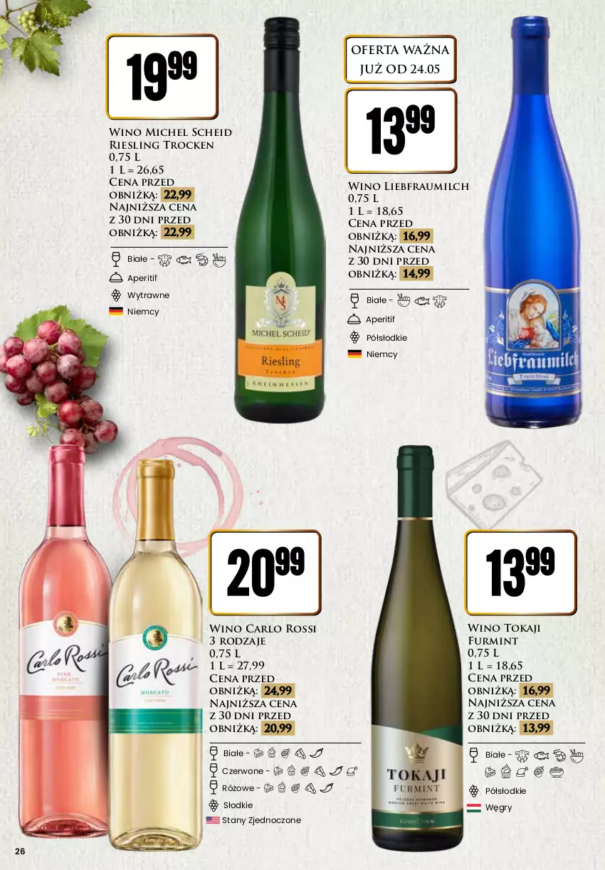 Gazetka promocyjna Dino - Katalog alkoholowy / maj 2024 - ważna 27.05 do 01.06.2024 - strona 26 - produkty: Carlo Rossi, Gry, Tokaji, Wino