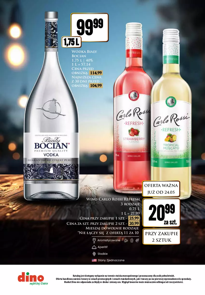 Gazetka promocyjna Dino - Katalog alkoholowy / maj 2024 - ważna 27.05 do 01.06.2024 - strona 32 - produkty: Biały Bocian, Carlo Rossi, Wino, Wódka