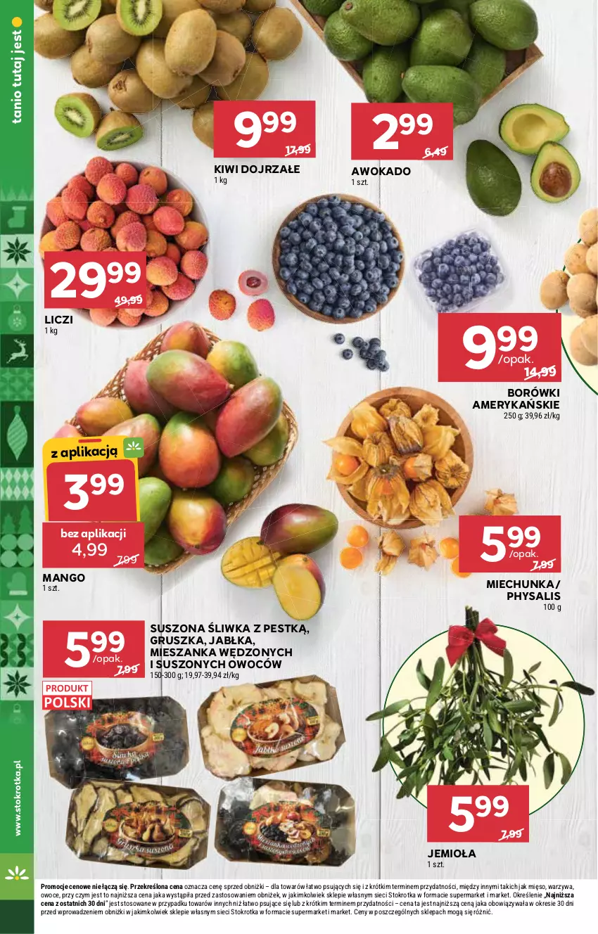Gazetka promocyjna Stokrotka - Market - ważna 18.12 do 21.12.2025 - strona 12 - produkty: Jabłka, Kiwi, Liczi, Mango, Mięso, Owoce, Warzywa