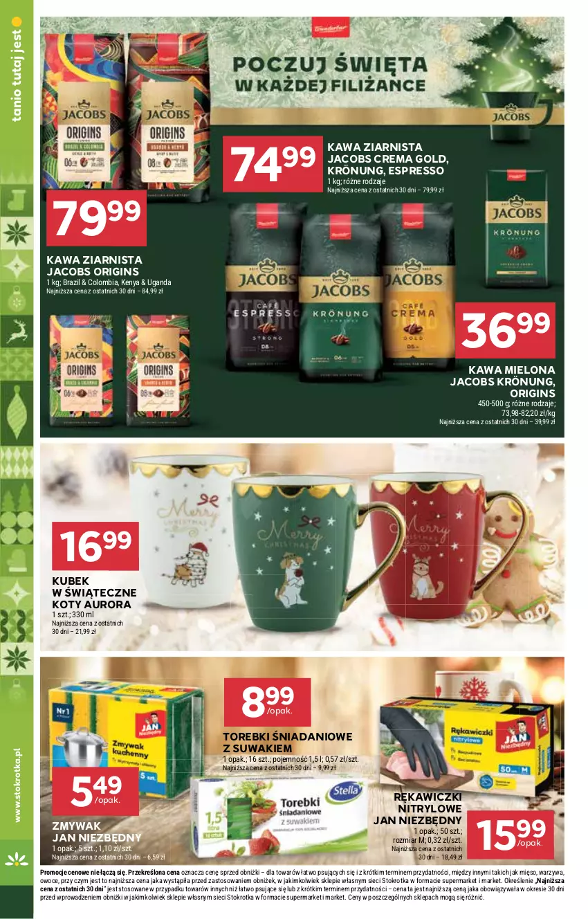 Gazetka promocyjna Stokrotka - Market - ważna 18.12 do 21.12.2025 - strona 24 - produkty: Danio, Gin, Jacobs, Jacobs Krönung, Jan Niezbędny, Kawa, Kawa mielona, Kawa ziarnista, Kubek, Mięso, Owoce, Warzywa