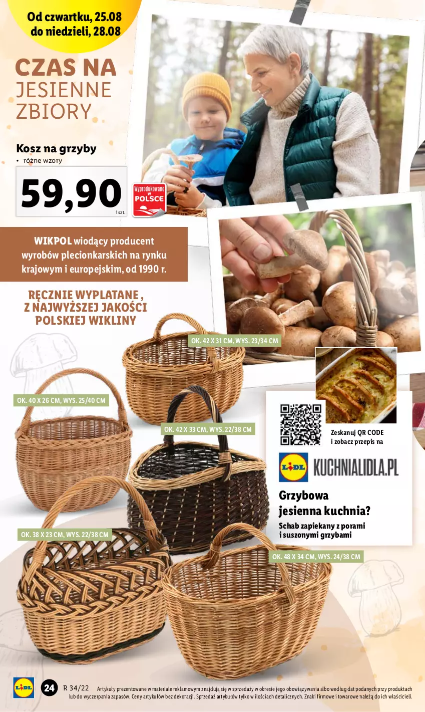 Gazetka promocyjna Lidl - GAZETKA - ważna 22.08 do 28.08.2022 - strona 24 - produkty: Grzyby, Kosz, Kuchnia, Por