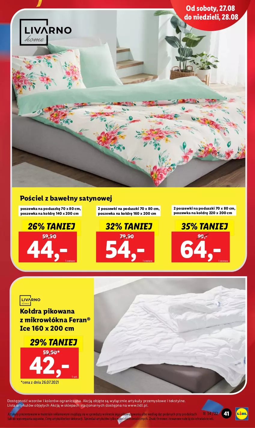 Gazetka promocyjna Lidl - GAZETKA - ważna 22.08 do 28.08.2022 - strona 43 - produkty: Gra, Kołdra, Pościel, Poszewka