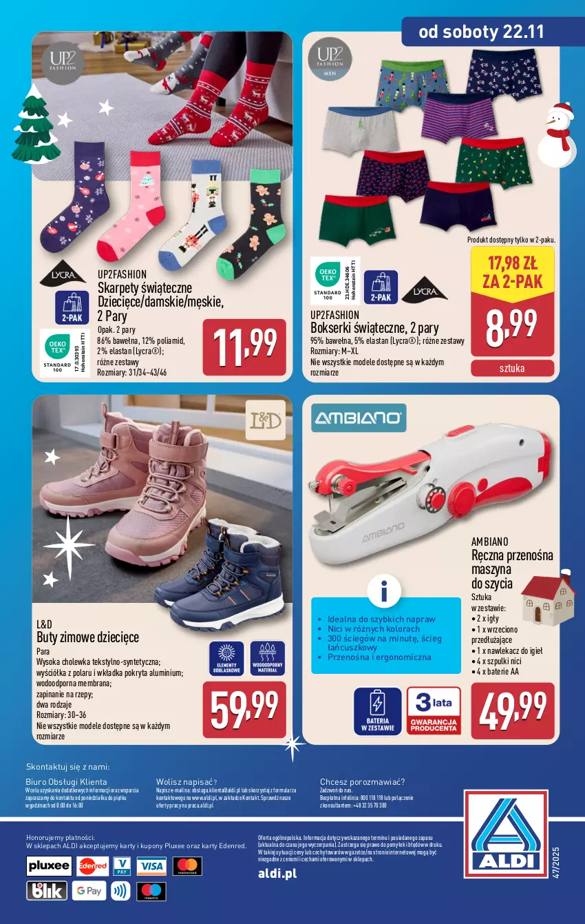 Gazetka promocyjna Aldi - Artykuły przemysłowe i tekstylia - ważna 19.11 do 22.11.2025 - strona 16 - produkty: Biuro, Bokserki, Buty, Buty zimowe, Dzieci, Fa, Karp, O nas, Por, Ser, Sok, Szyna, Wełna