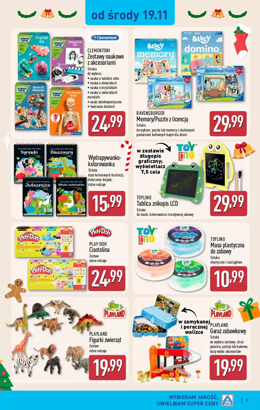 Gazetka promocyjna Aldi - Artykuły przemysłowe i tekstylia - ważna 19.11 do 22.11.2025 - strona 5 - produkty: Burger, Długopis, Drapak, Dzieci, Garaż, Gra, Kolorowanka, Play-Doh, Por, Puzzle, Ravensburger, Straż pożarna, Znikopis, Zwierzęta