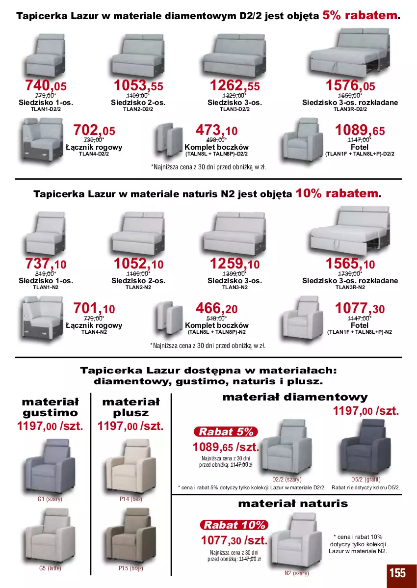 Gazetka promocyjna Bodzio - ważna 01.10 do 31.12.2024 - strona 155 - produkty: Fotel, Gra, Lazur, Siedzisko, Tapicerka