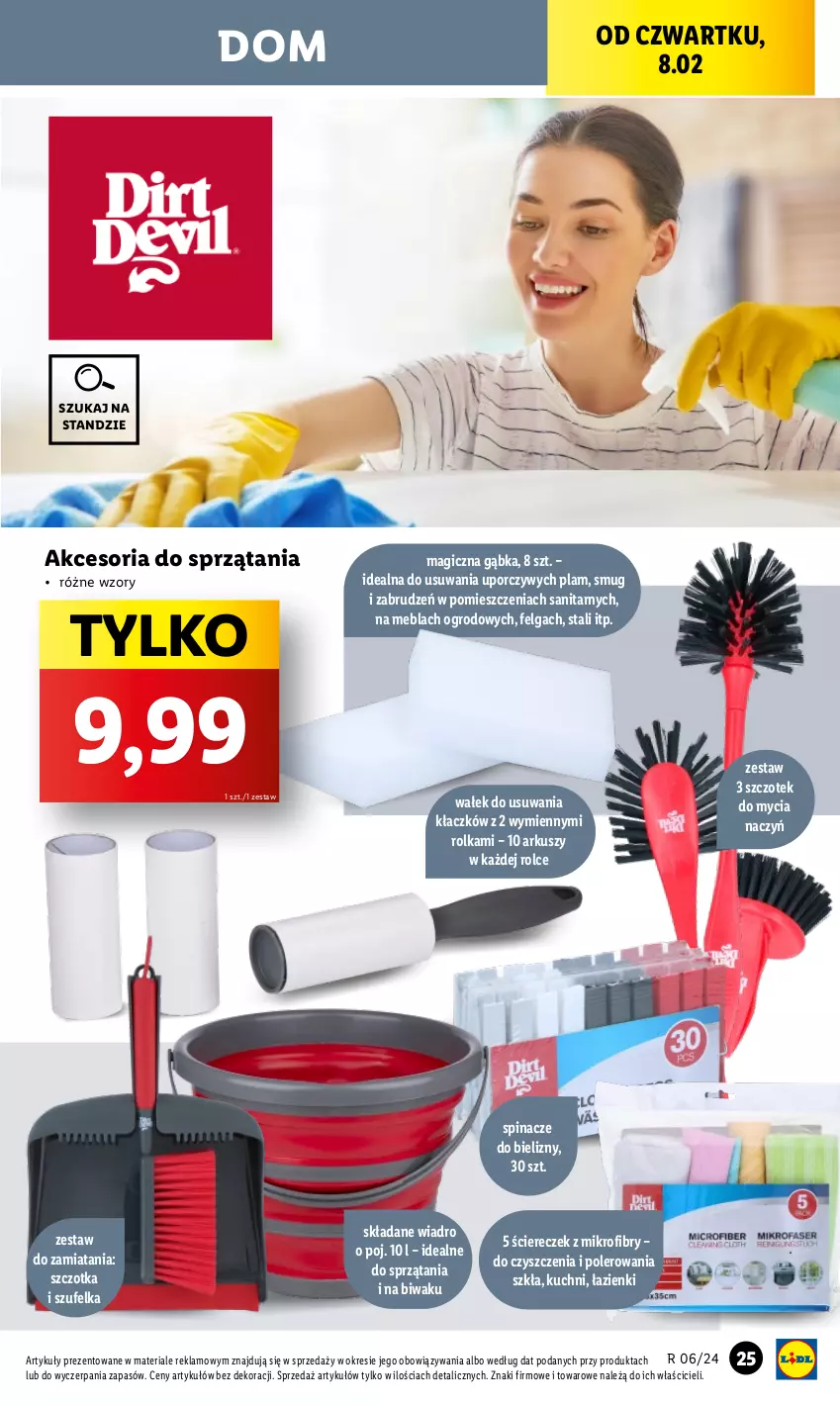 Gazetka promocyjna Lidl - GAZETKA - ważna 05.02 do 10.02.2024 - strona 27 - produkty: Do mycia naczyń, LG, Por, Szczotka, Szufelka, Wałek, Wiadro