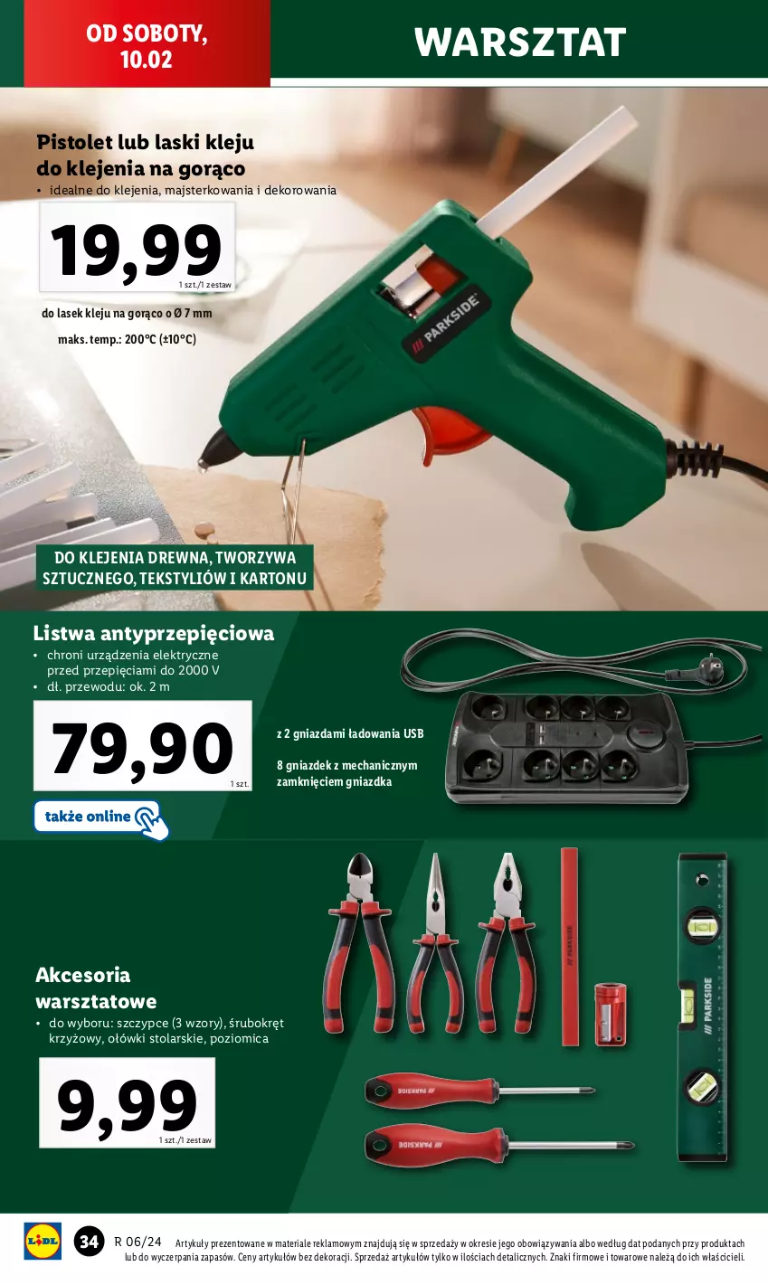 Gazetka promocyjna Lidl - GAZETKA - ważna 05.02 do 10.02.2024 - strona 38 - produkty: Klej, Listwa, Pistolet, Poziomica, Szczypce