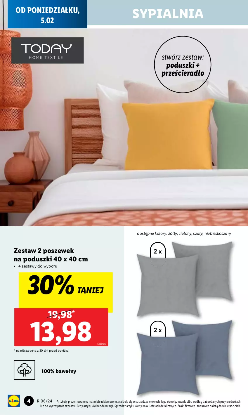 Gazetka promocyjna Lidl - GAZETKA - ważna 05.02 do 10.02.2024 - strona 6 - produkty: Kosz, Prześcieradło, Sypialnia