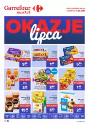 Gazetka promocyjna Carrefour - Gazetka Okazje lipca - Gazetka - ważna od 31.07 do 31.07.2021 - strona 1 - produkty: Goplana, Ciastka, Nescafé, Kawa rozpuszczalna, Sok, Ryż, Prince Polo, Cukier, Jutrzenka, Winiary, Bobofrut, Wafelek, Kawa, LANA, Mleczko, Lipton, Sonko, Galaretka, Dzieci, Delicje, Cukierki, Herbata, Gala, Ryż biały, Milka