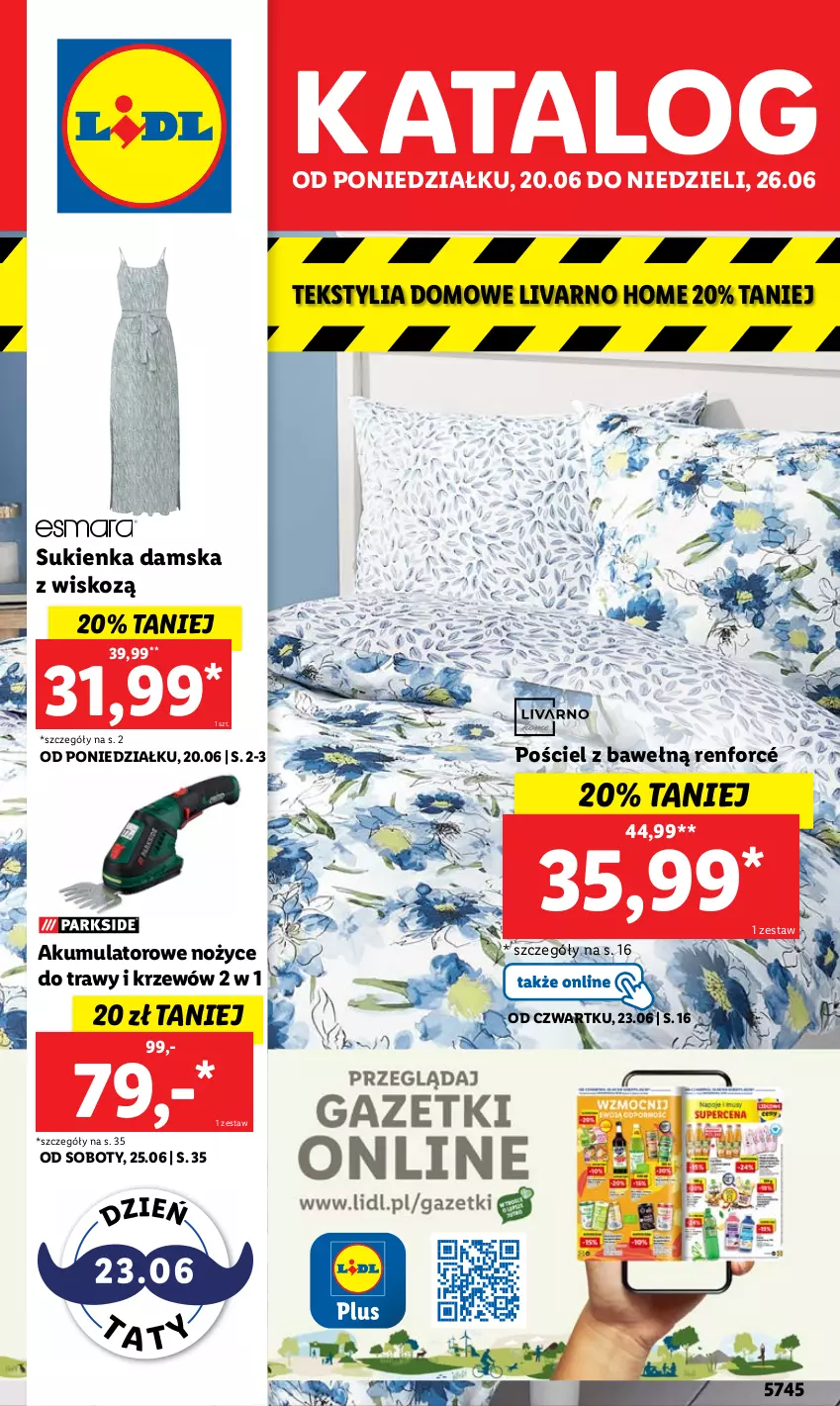 Gazetka promocyjna Lidl - GAZETKA - ważna 20.06 do 26.06.2022 - strona 1 - produkty: Akumulator, Ivar, Noż, Nożyce, Pościel, Sukienka