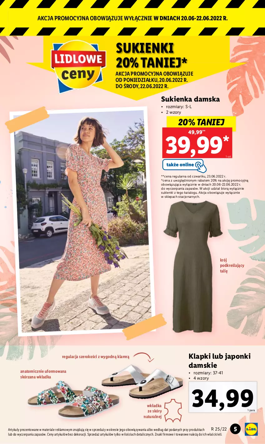 Gazetka promocyjna Lidl - GAZETKA - ważna 20.06 do 26.06.2022 - strona 7 - produkty: Atomic, Klapki, Sukienka