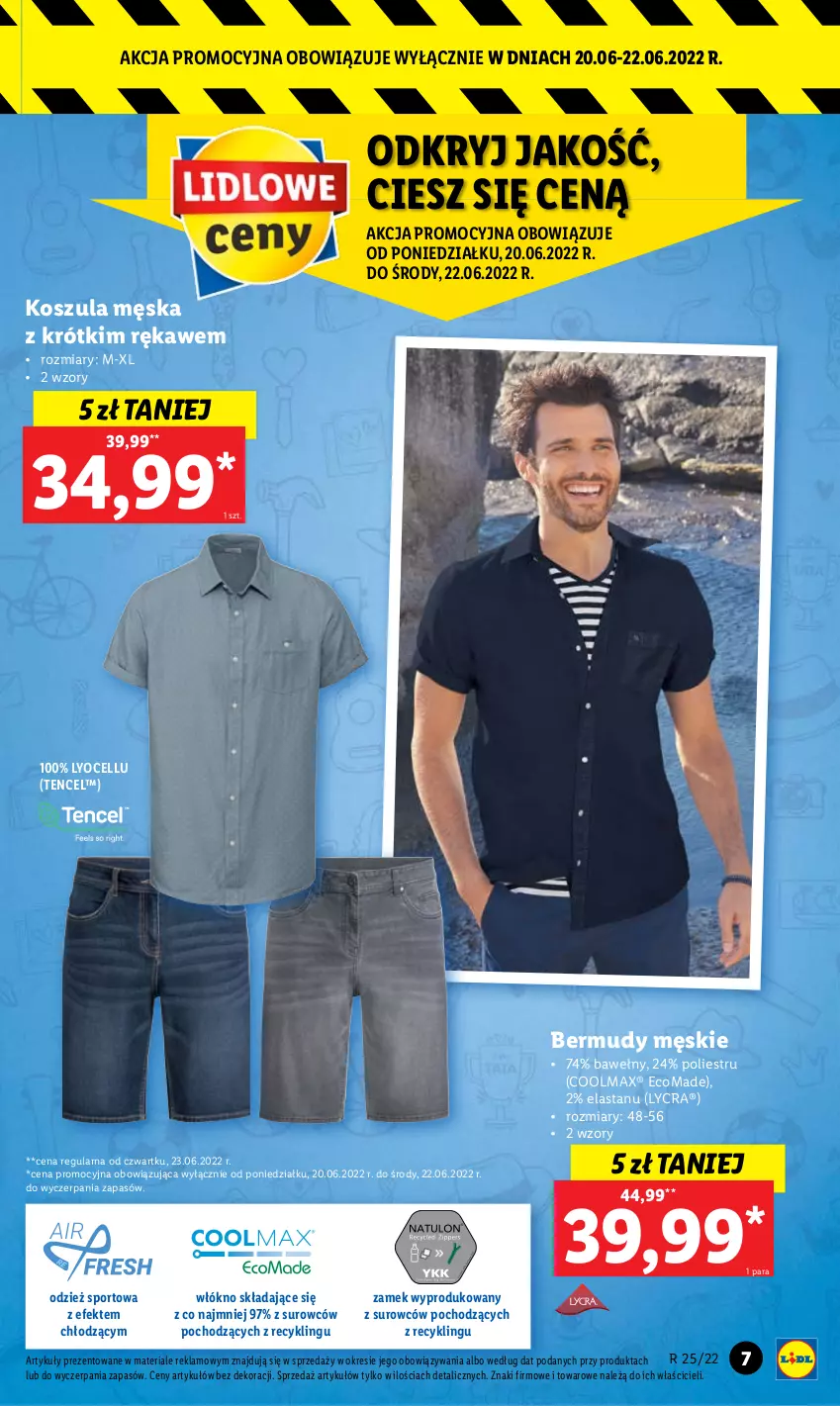 Gazetka promocyjna Lidl - GAZETKA - ważna 20.06 do 26.06.2022 - strona 9 - produkty: Bermudy, Kosz, Koszula, Olma, Por, Sport