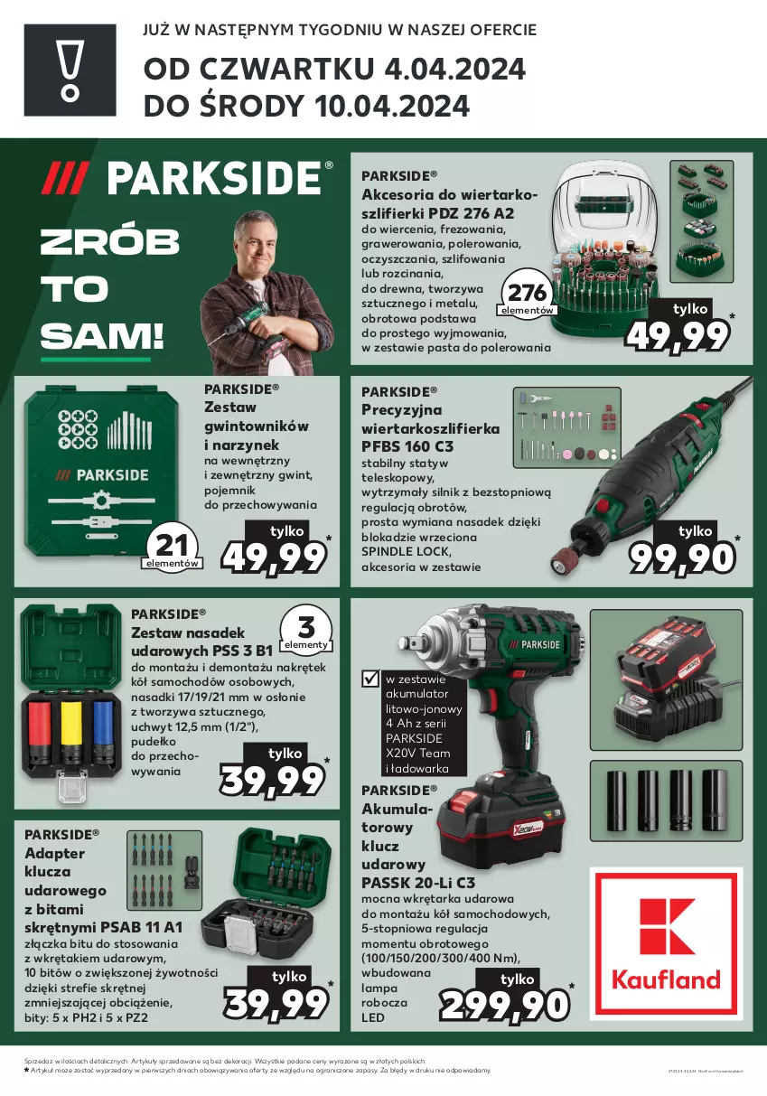 Gazetka promocyjna Kaufland - Kaufland - ważna 27.03 do 03.04.2024 - strona 2 - produkty: Akumulator, Gra, Klucz udarowy, Kosz, Lampa, Lampa robocza LED, Parkside, Pojemnik, Pojemnik do przechowywania, Pudełko, Ser, Szlifierka, Tarka, Teleskop, Top, Warka, Wkręt, Wkrętarka