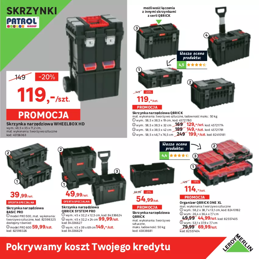 Gazetka promocyjna Leroy Merlin - Dla Fachowców i nie tylko - ważna 03.03 do 08.05.2021 - strona 29 - produkty: Kompresor, Kompresor olejowy, Kosz, Olej, Organizer, Pistolet, Pokrywa, Ser, Skrzynka narzędziowa, Waga