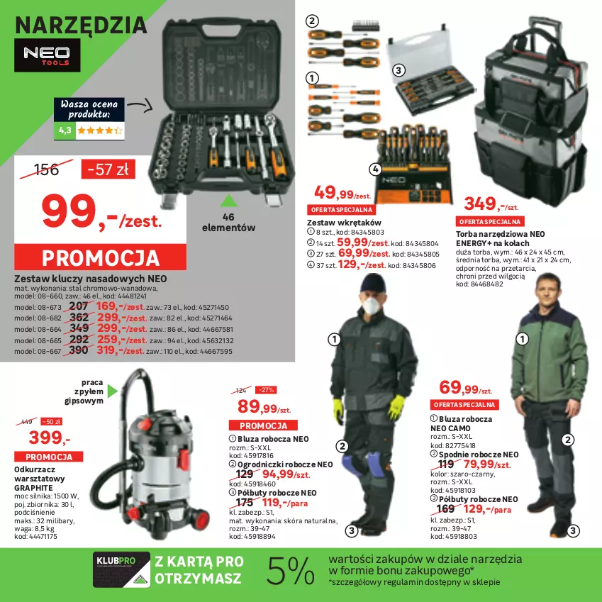 Gazetka promocyjna Leroy Merlin - Dla Fachowców i nie tylko - ważna 03.03 do 08.05.2021 - strona 30 - produkty: Bluza, Buty, Buty robocze, Fa, Garaż, Gra, Klej, LG, O nas, Odkurzacz, Odkurzacz warsztatowy, Półbuty, Por, Spodnie, Szyna, Torba, Waga, Wkręt, Zestaw kluczy, Zestaw kluczy nasadowych, Zestaw wkrętaków