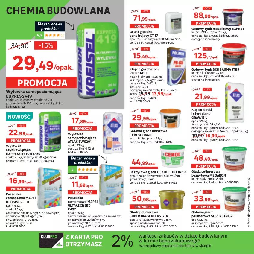 Gazetka promocyjna Leroy Merlin - Dla Fachowców i nie tylko - ważna 03.03 do 08.05.2021 - strona 4 - produkty: Cement, Ceresit, Fa, Gładź polimerowa, Gra, Grunt, Klej, LANA, Mop, O nas, Orbit, Płyta, Rama, Siatka, Wałek, Wełna, Wieszak, Wylewka samopoziomująca