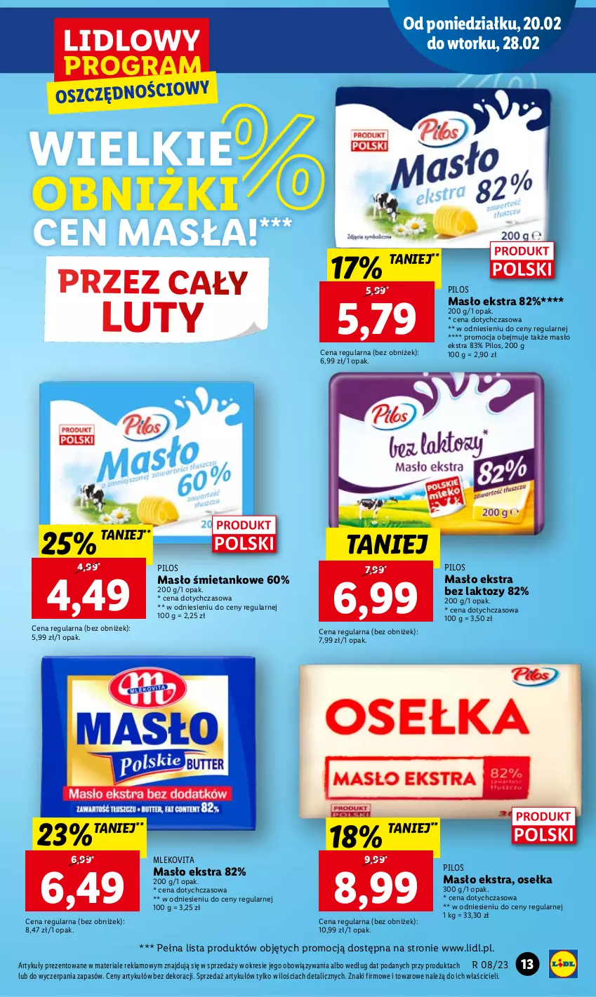 Gazetka promocyjna Lidl - GAZETKA - ważna 20.02 do 22.02.2023 - strona 19 - produkty: Masło, Mleko, Mlekovita, Pilos