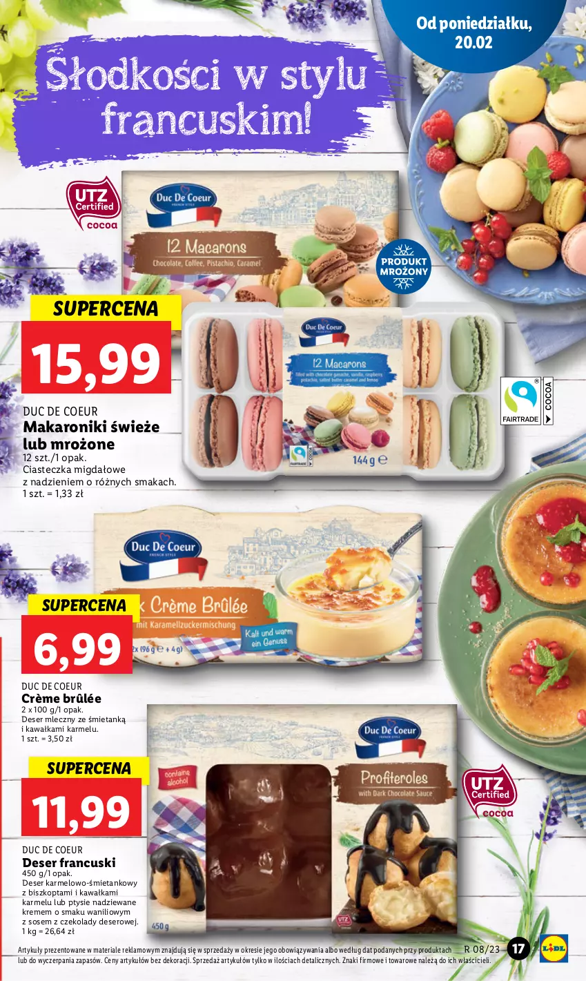 Gazetka promocyjna Lidl - GAZETKA - ważna 20.02 do 22.02.2023 - strona 23 - produkty: Crème brûlée, Deser, Deser mleczny, Kawa, Makaron, Ser, Sos