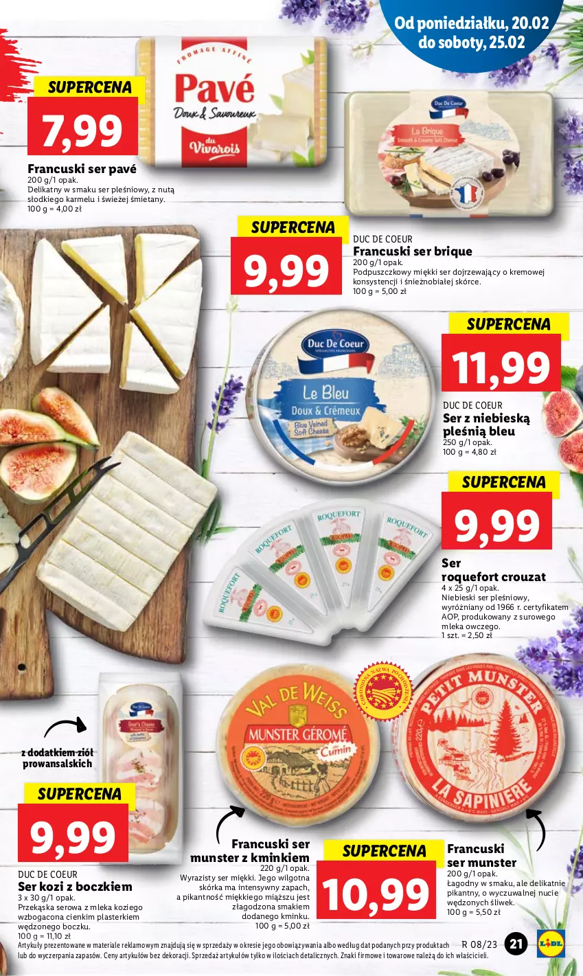 Gazetka promocyjna Lidl - GAZETKA - ważna 20.02 do 22.02.2023 - strona 27 - produkty: LG, Plasterki, Roquefort, Ser, Ser kozi, Ser pleśniowy