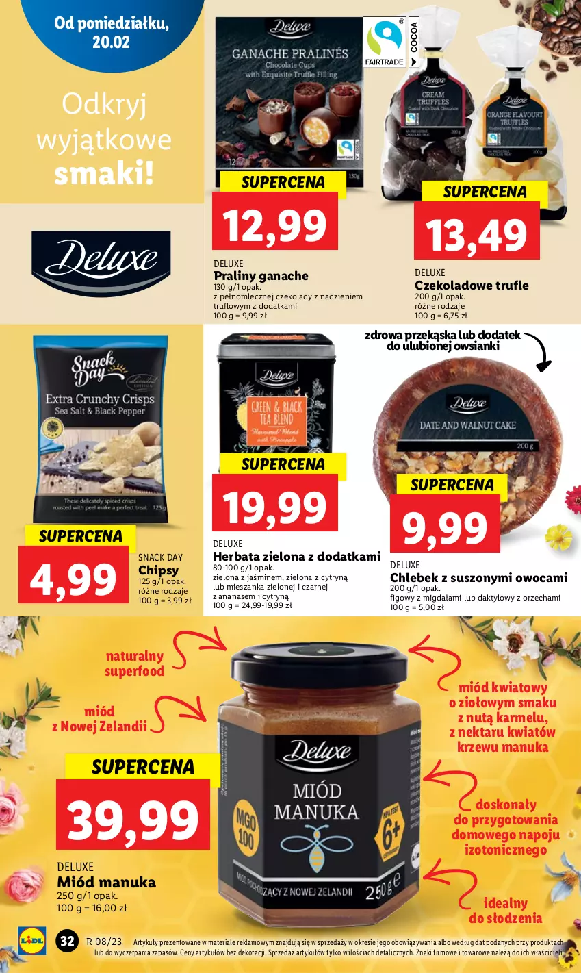 Gazetka promocyjna Lidl - GAZETKA - ważna 20.02 do 22.02.2023 - strona 40 - produkty: Ananas, Chipsy, Chleb, Herbata, Miód, Nektar, Praliny