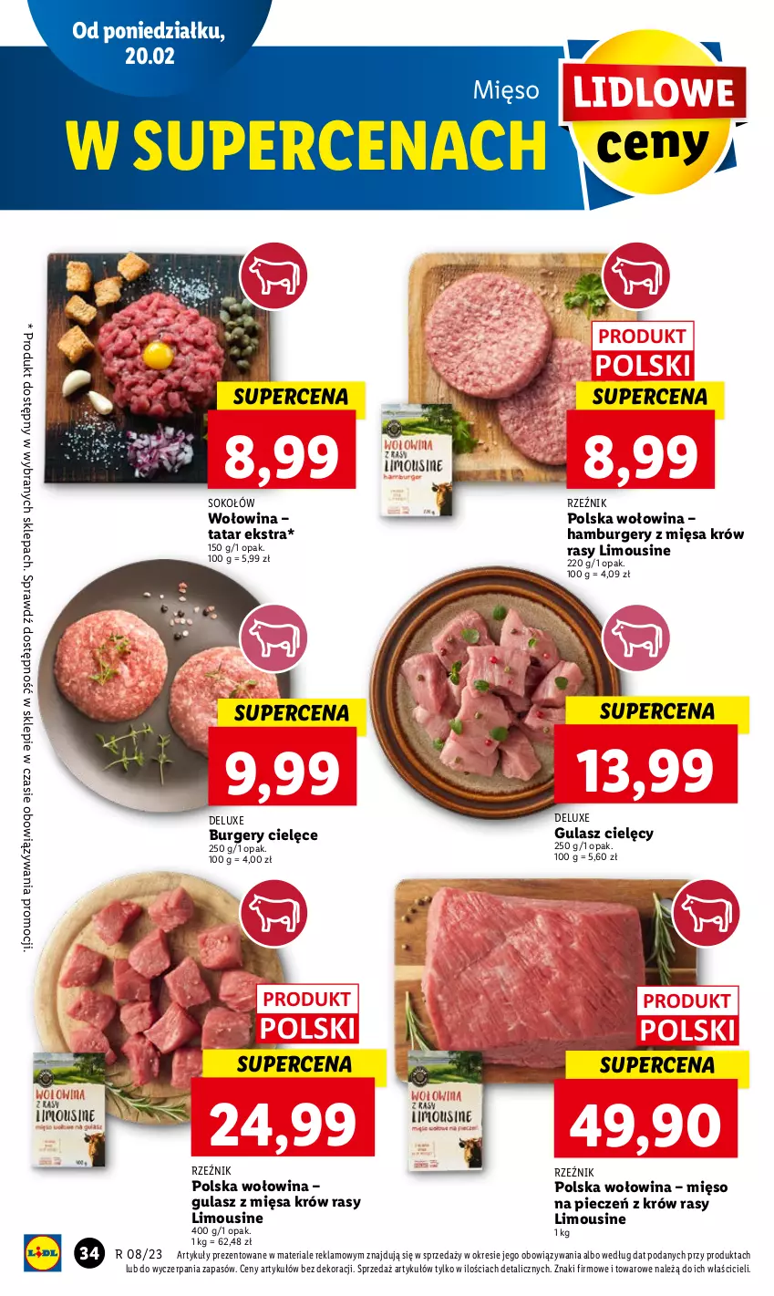 Gazetka promocyjna Lidl - GAZETKA - ważna 20.02 do 22.02.2023 - strona 42 - produkty: Burger, Hamburger, Mięso, Piec, Sok, Sokołów, Wołowina