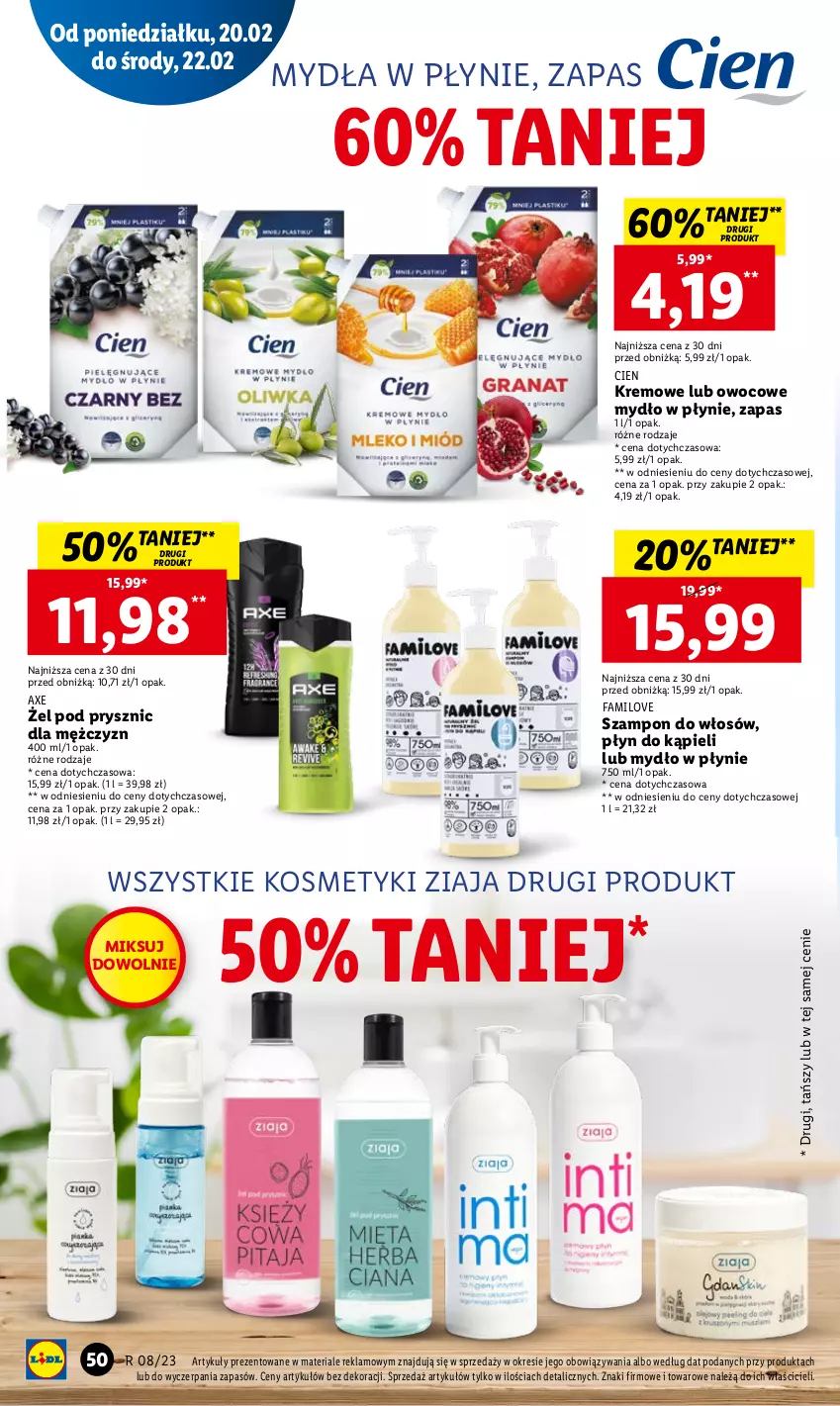 Gazetka promocyjna Lidl - GAZETKA - ważna 20.02 do 22.02.2023 - strona 58 - produkty: Fa, Mydło, Mydło w płynie, Płyn do kąpieli, Szampon, Ziaja