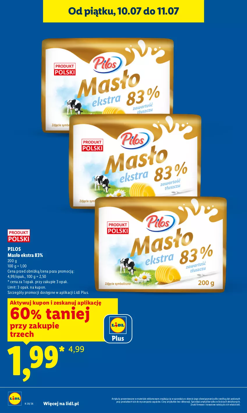 Gazetka promocyjna Lidl - Gazetka ważna od 9.07 do 11.07 - ważna 09.07 do 11.07.2026 - strona 2 - produkty: Masło, Pilos