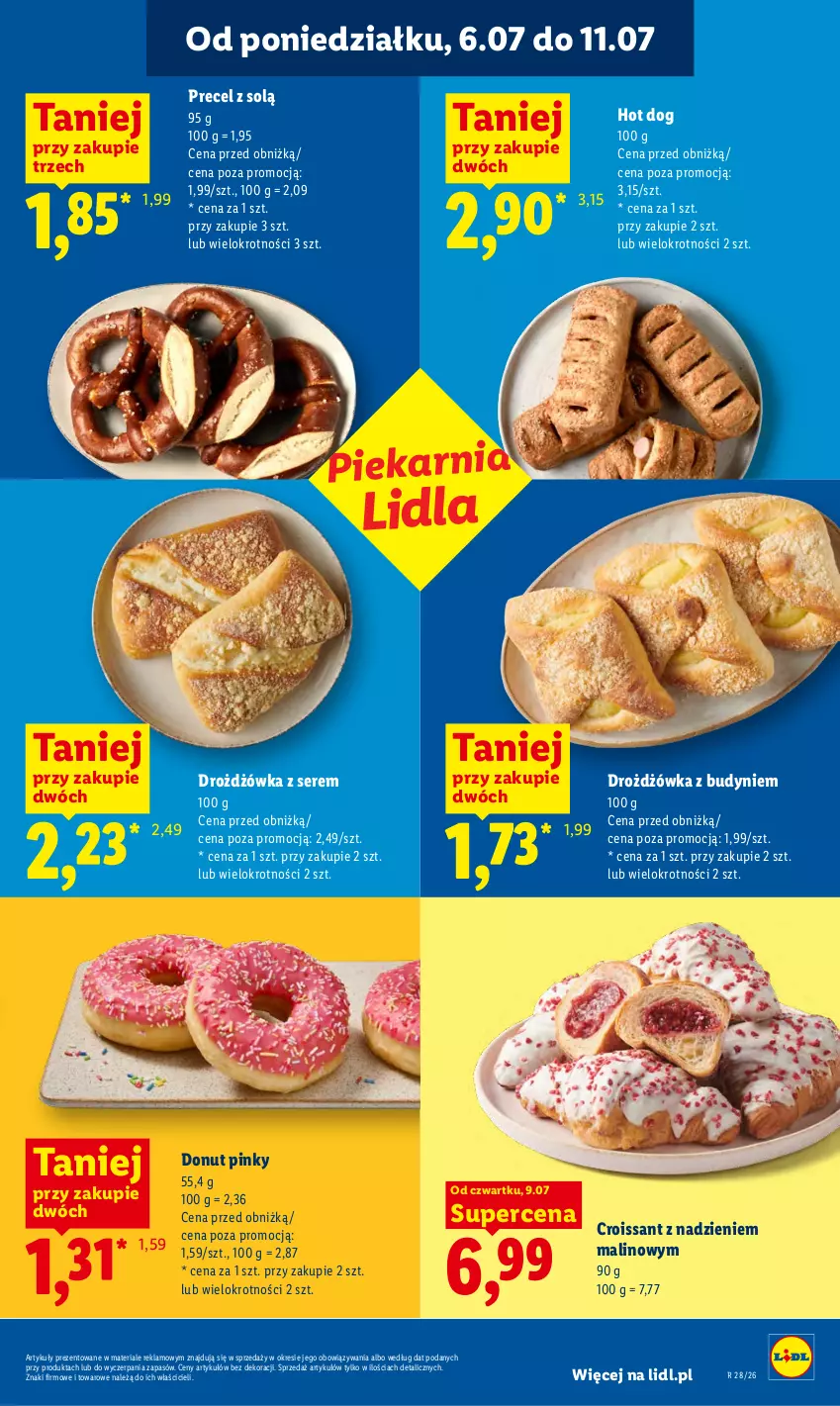 Gazetka promocyjna Lidl - Gazetka ważna od 9.07 do 11.07 - ważna 09.07 do 11.07.2026 - strona 55 - produkty: Croissant, Donut, Hot dog, Ser