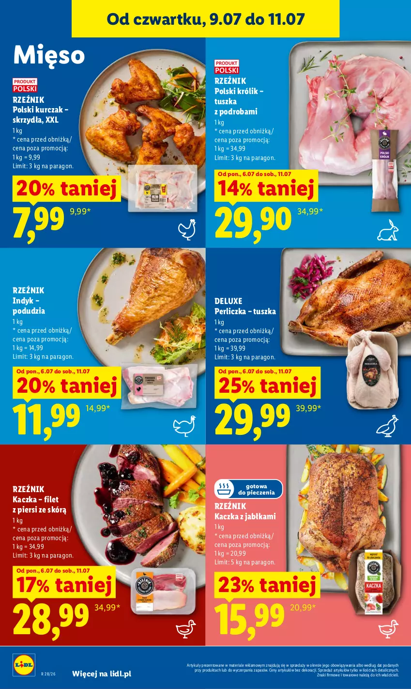 Gazetka promocyjna Lidl - Gazetka ważna od 9.07 do 11.07 - ważna 09.07 do 11.07.2026 - strona 56 - produkty: Jabłka, Kaczka, Królik, Kurczak, Mięso, Perliczka, Piec, Tusz