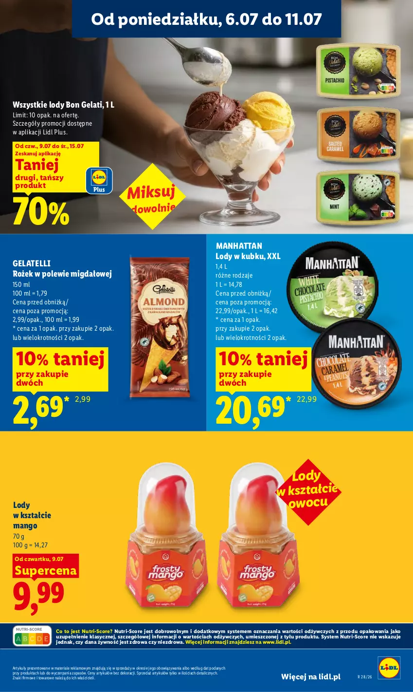 Gazetka promocyjna Lidl - Gazetka ważna od 9.07 do 11.07 - ważna 09.07 do 11.07.2026 - strona 65 - produkty: Lody, Mango