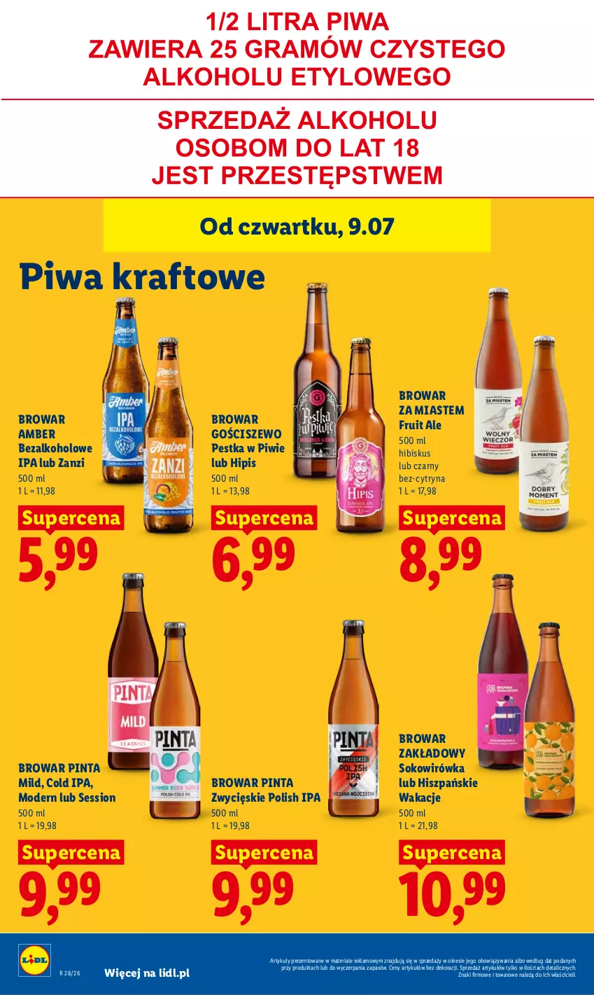 Gazetka promocyjna Lidl - Gazetka ważna od 9.07 do 11.07 - ważna 09.07 do 11.07.2026 - strona 72 - produkty: Hibiskus, Piwa, SESSIO, Sok