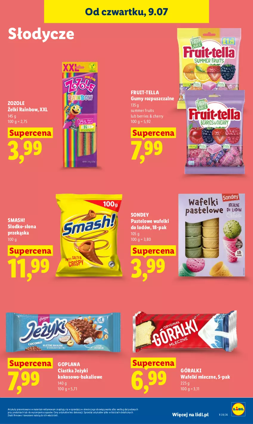 Gazetka promocyjna Lidl - Gazetka ważna od 9.07 do 11.07 - ważna 09.07 do 11.07.2026 - strona 81 - produkty: Ciastka, Goplana, Góralki, Jeżyki, Kokos, LANA
