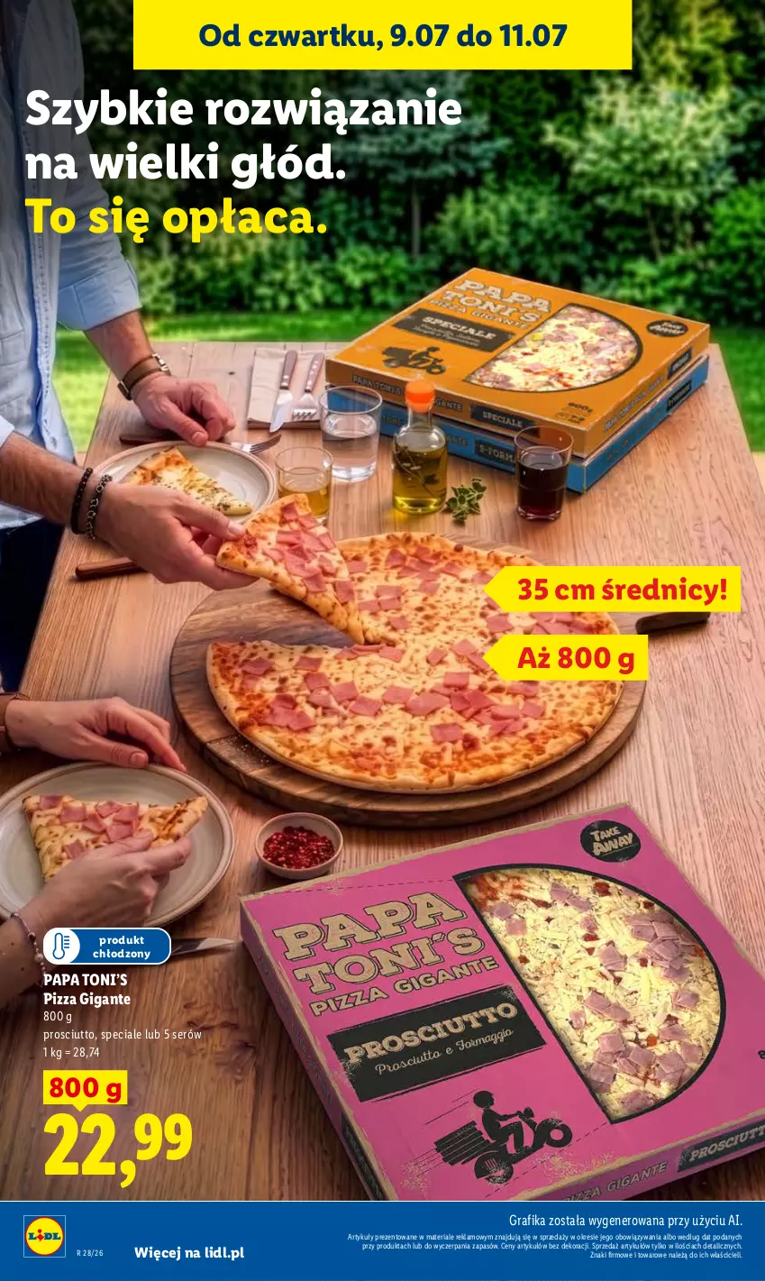 Gazetka promocyjna Lidl - Gazetka ważna od 9.07 do 11.07 - ważna 09.07 do 11.07.2026 - strona 82 - produkty: Gra, Grafika, Pizza, Prosciutto, Ser