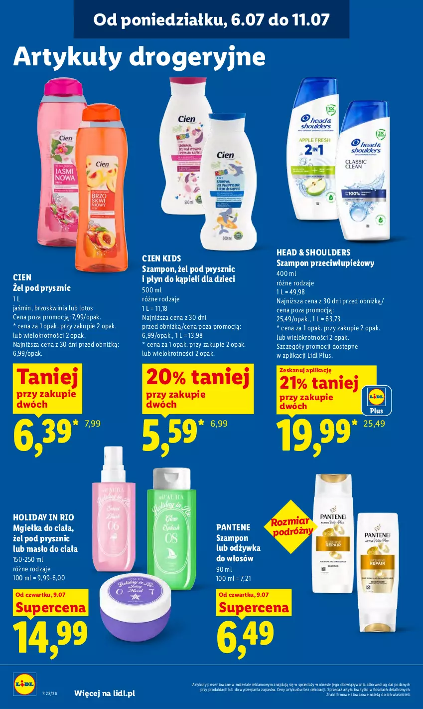 Gazetka promocyjna Lidl - Gazetka ważna od 9.07 do 11.07 - ważna 09.07 do 11.07.2026 - strona 88 - produkty: Dzieci, Masło, Masło do ciała, Odżywka, Pantene, Płyn do kąpieli, Szampon