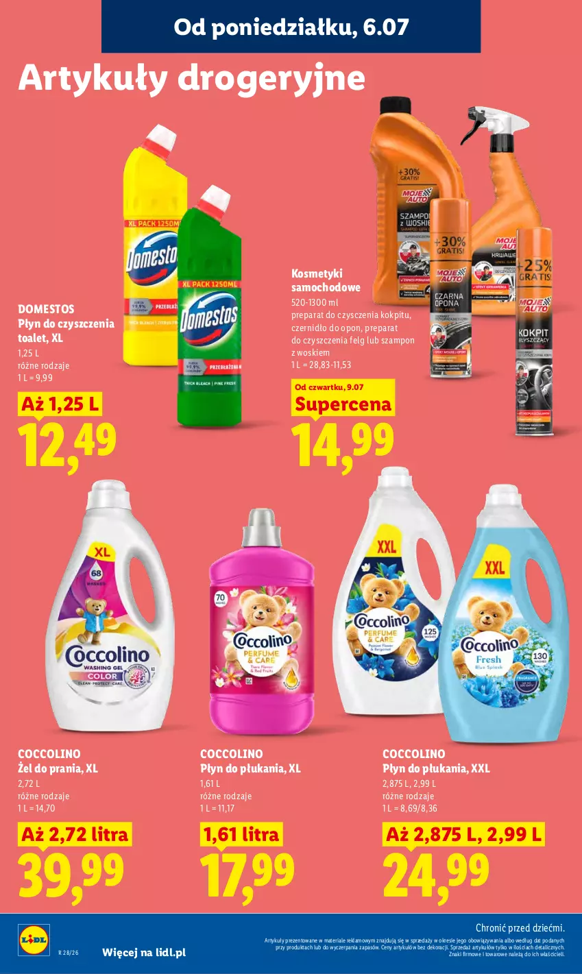 Gazetka promocyjna Lidl - Gazetka ważna od 9.07 do 11.07 - ważna 09.07 do 11.07.2026 - strona 90 - produkty: Coccolino, Domestos, LG, Płyn do płukania, Preparat do czyszczenia, Szampon