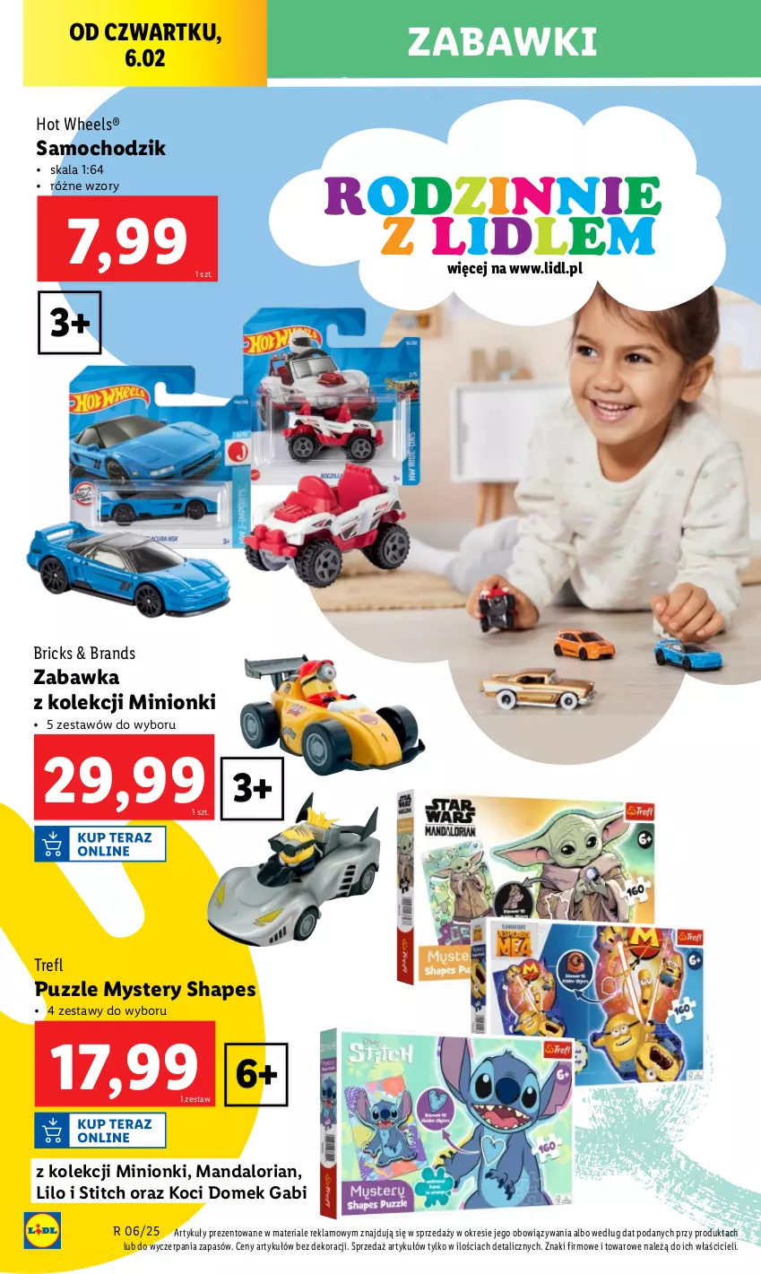 Gazetka promocyjna Lidl - GAZETKA - ważna 03.02 do 08.02.2025 - strona 18 - produkty: Chodzik, Hot Wheels, Koc, Puzzle, Zabawka